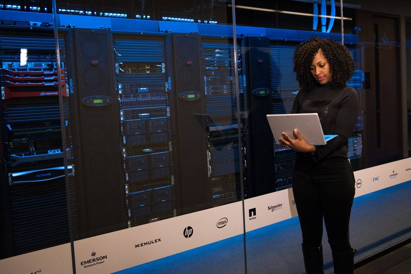 Local server in a modern office, symbolizing self-hosted AI