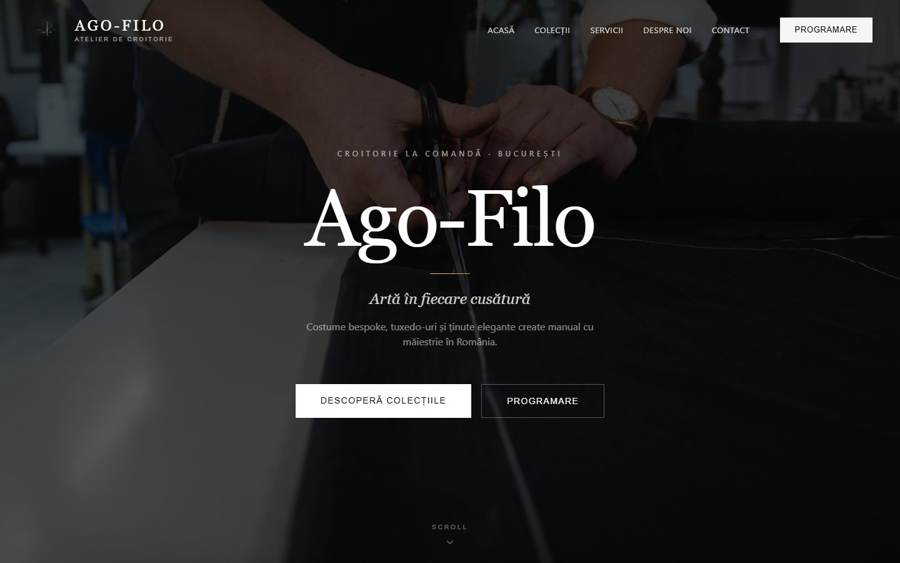 Ago-Filo: site editorial și programări pentru o croitorie