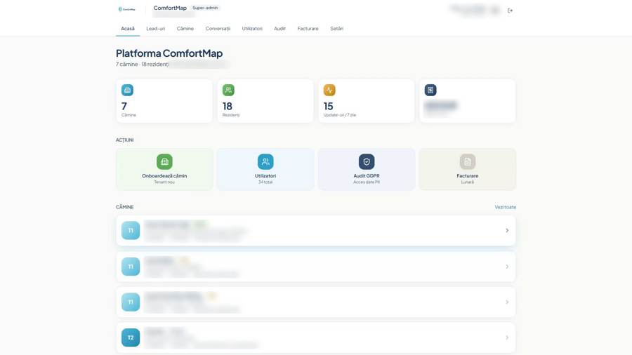 ComfortMap — portal pentru cămine de îngrijire și familii