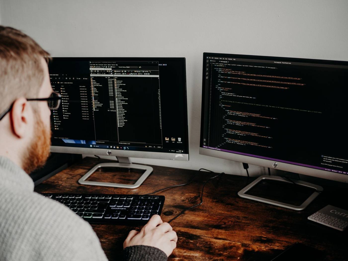 An accountant working in desktop accounting software on their computer screen.