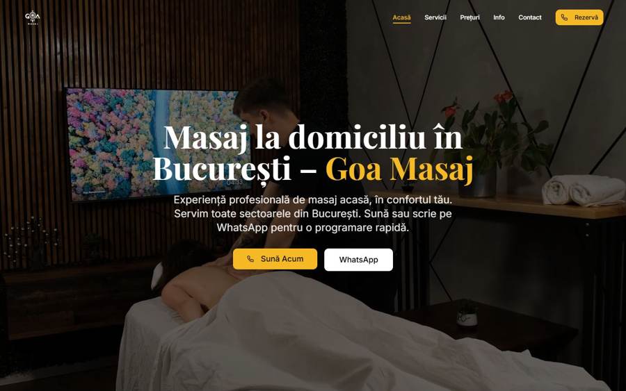 GoaMasaj — a brochure website and call-only Google Ads campaign for a solo therapist