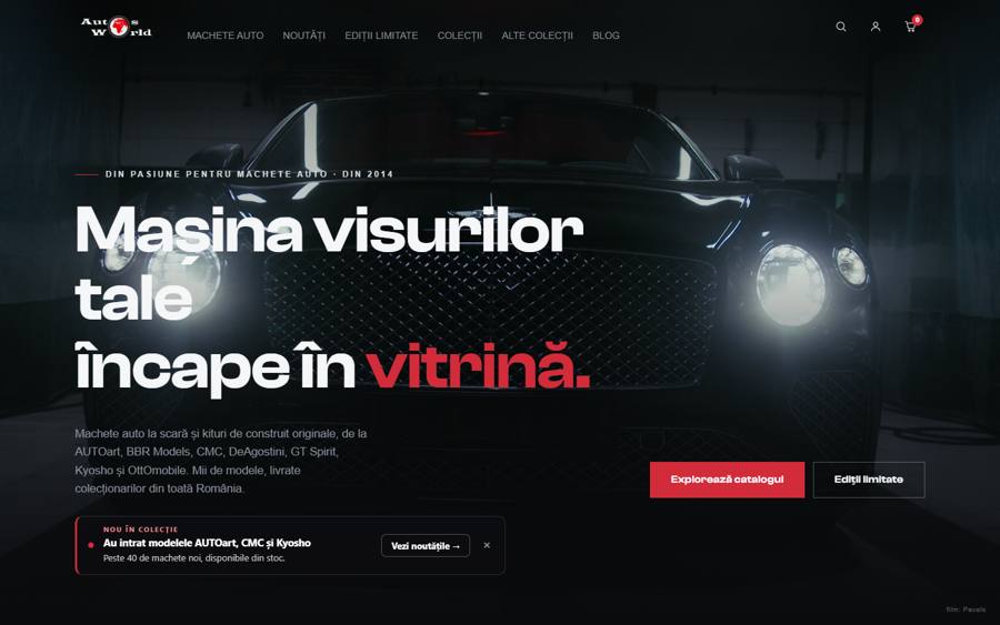 Magazinul AutosWorld pe staging, pagina principală