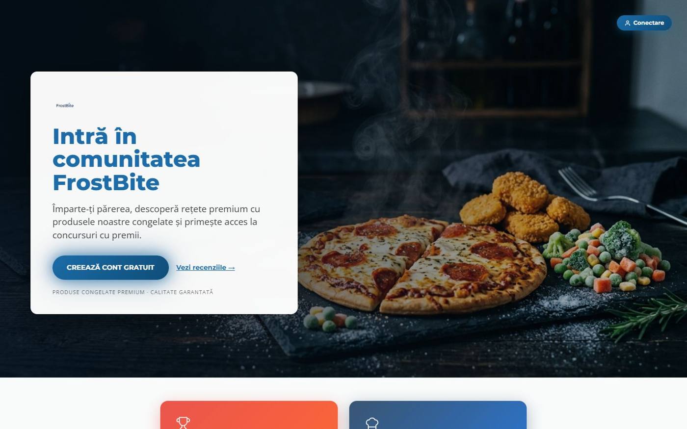 The FrostBite demo platform — community page for a consumer goods brand, laptop screen
