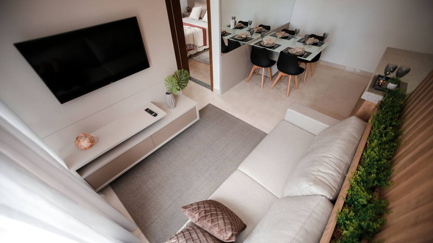 Modern apartment interior, realistic real-estate photography