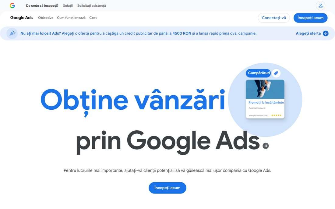 A small business owner analyzing a Google Ads campaign dashboard on a laptop.