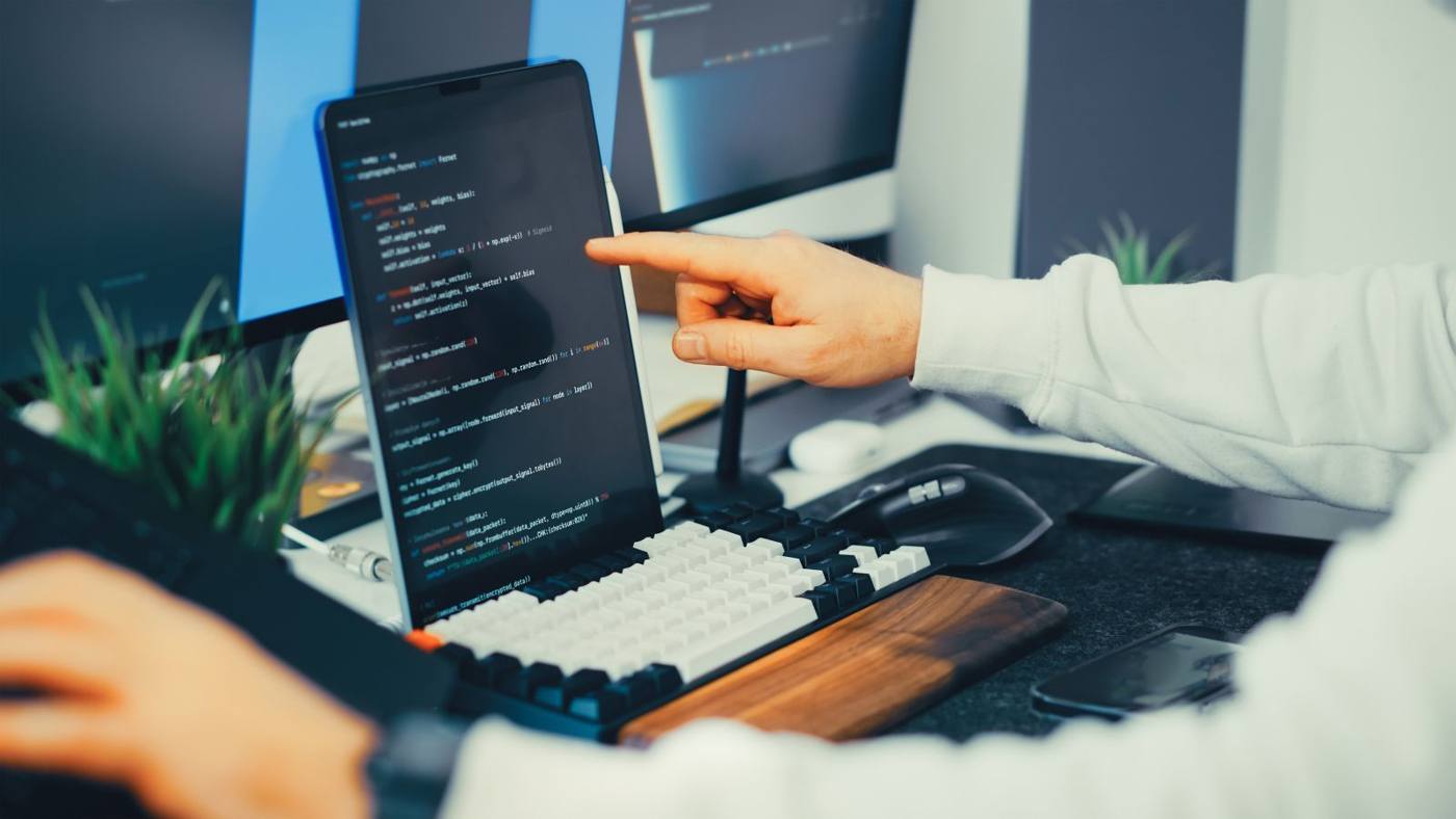 Business owner checking a dashboard of automated customer conversations